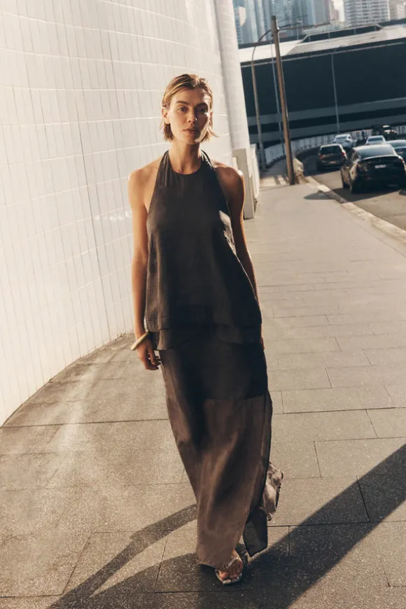 KAI PETROL RAMIE MIDI SKIRT