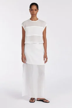 KAI WHITE RAMIE PANELLED TOP