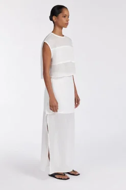 KAI WHITE RAMIE PANELLED TOP