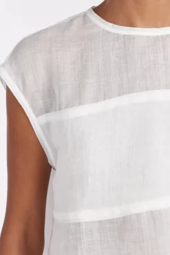 KAI WHITE RAMIE PANELLED TOP