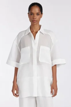 KAI WHITE RAMIE RESORT SHIRT