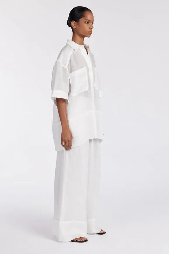 KAI WHITE RAMIE RESORT SHIRT