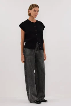 KATE BLACK KNIT VEST