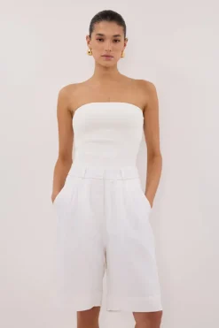 KAYLA WHITE LINEN BERMUDA SHORT