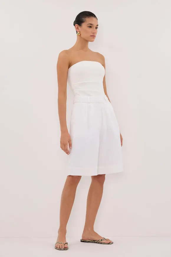 KAYLA WHITE LINEN BERMUDA SHORT