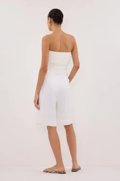 KAYLA WHITE LINEN BERMUDA SHORT