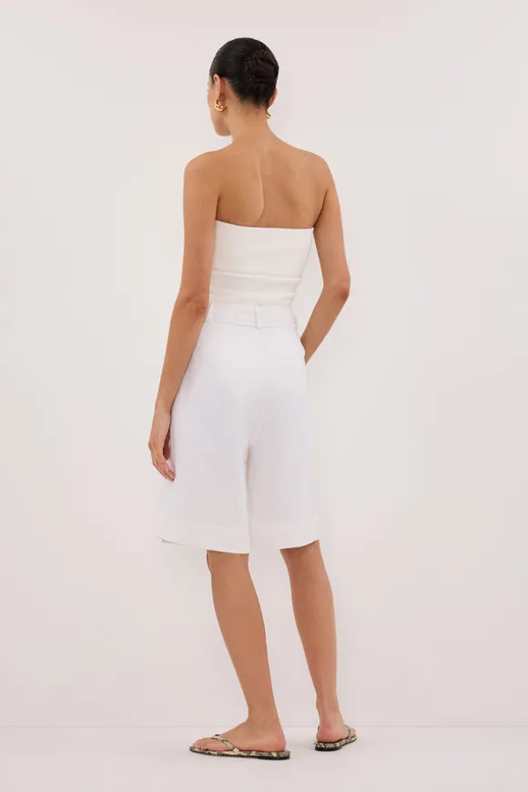 KAYLA WHITE LINEN BERMUDA SHORT