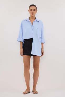 KERA RAW INDIGO DENIM A LINE SKORT