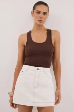 KERA WHITE DENIM A LINE SKORT
