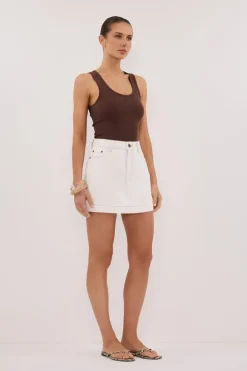 KERA WHITE DENIM A LINE SKORT