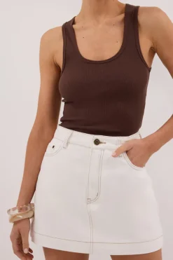 KERA WHITE DENIM A LINE SKORT