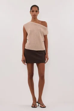 KERRY TAN ASYM KNIT TOP