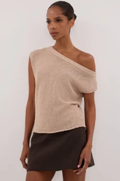 KERRY TAN ASYM KNIT TOP