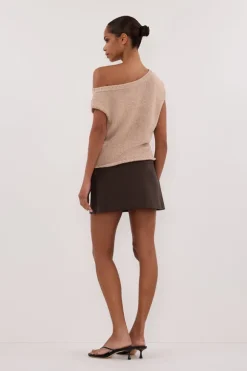 KERRY TAN ASYM KNIT TOP