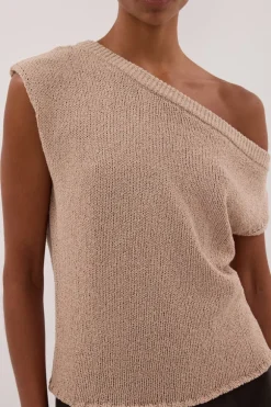 KERRY TAN ASYM KNIT TOP