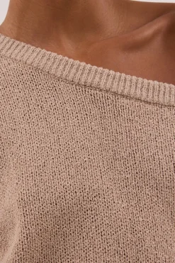 KERRY TAN ASYM KNIT TOP