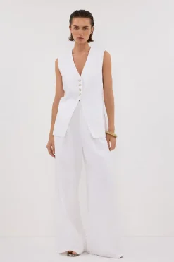 KNOX WHITE LINEN VEST