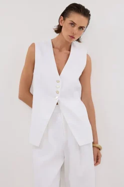 KNOX WHITE LINEN VEST