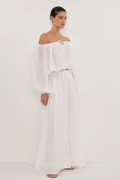 LAYNE WHITE RAMIE MAXI SKIRT