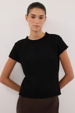 LEO BLACK KNIT TOP