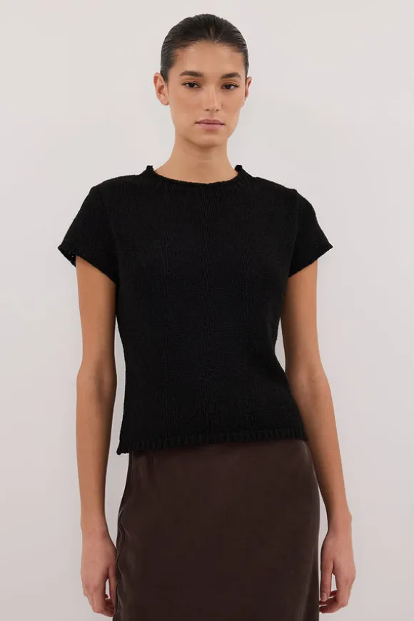 LEO BLACK KNIT TOP