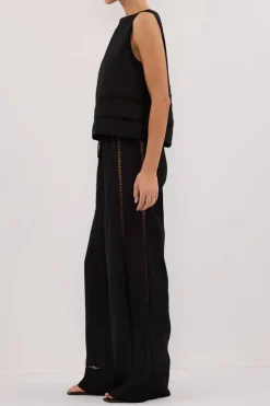LINDSAY BLACK LINEN PANT