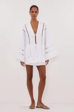 LINDSAY WHITE LINEN KIMONO TOP
