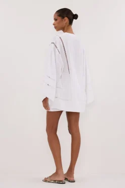 LINDSAY WHITE LINEN KIMONO TOP