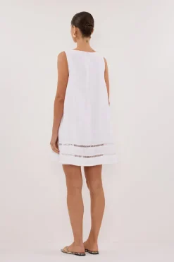 LINDSAY WHITE LINEN MINI DRESS