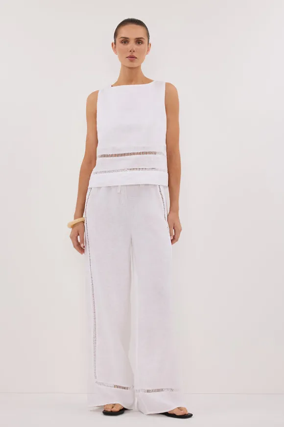 LINDSAY WHITE LINEN PANT