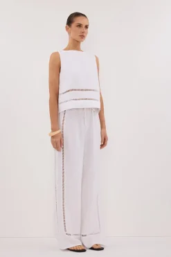 LINDSAY WHITE LINEN PANT