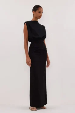 LIORA BLACK SLEEVELESS MAXI DRESS