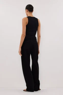 LIV BLACK DENIM BARREL LEG JEAN