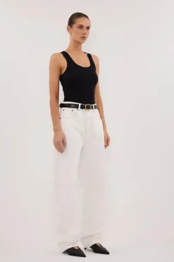 LIV WHITE DENIM BARREL LEG JEAN