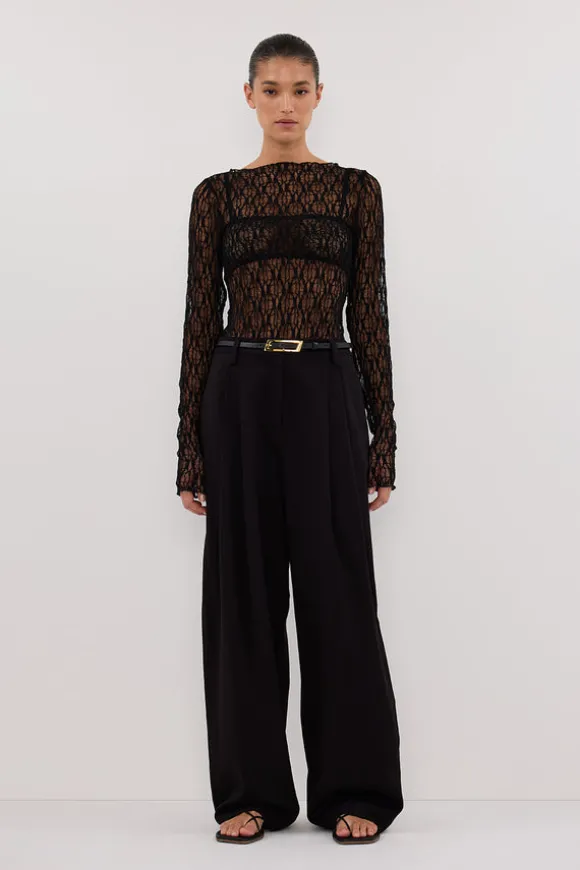 LIZZIE BLACK LACE LONG SLEEVE TOP