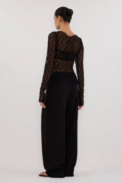LIZZIE BLACK LACE LONG SLEEVE TOP