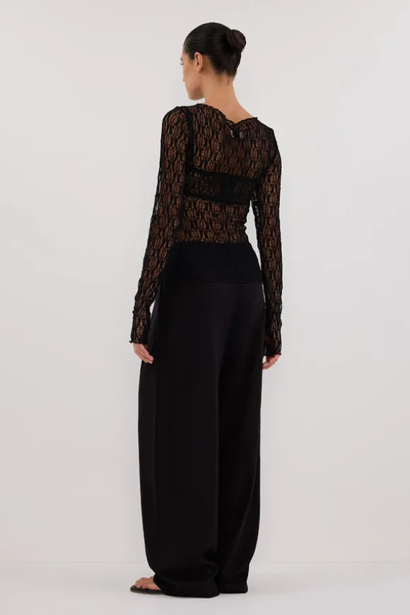 LIZZIE BLACK LACE LONG SLEEVE TOP