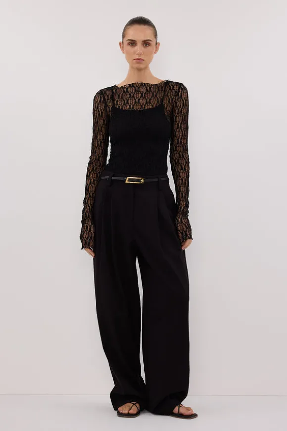 LIZZIE BLACK LACE LONG SLEEVE TOP
