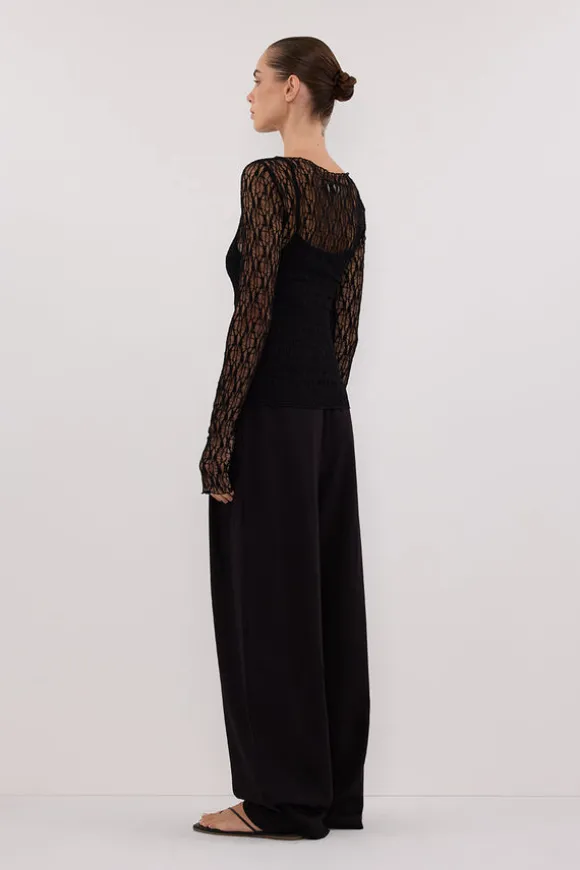LIZZIE BLACK LACE LONG SLEEVE TOP