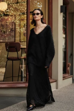 LIZZIE BLACK LACE MAXI SKIRT