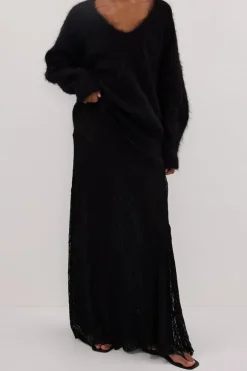 LIZZIE BLACK LACE MAXI SKIRT