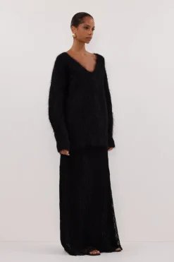 LIZZIE BLACK LACE MAXI SKIRT