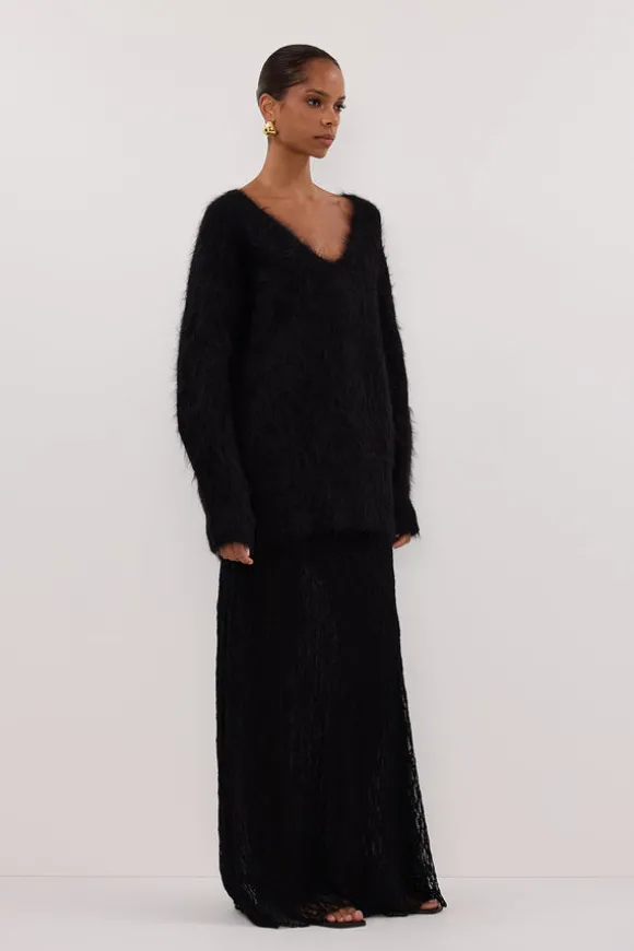 LIZZIE BLACK LACE MAXI SKIRT