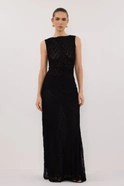 LIZZIE BLACK LACE MAXI SKIRT