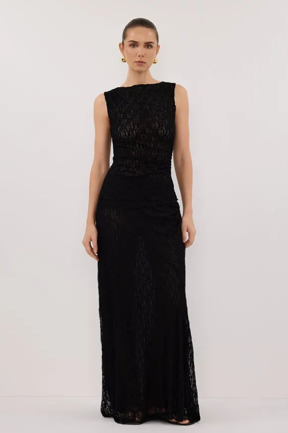 LIZZIE BLACK LACE MAXI SKIRT