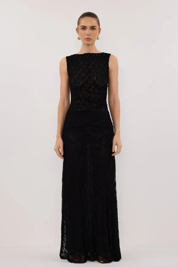 LIZZIE BLACK SLEEVELESS LACE TOP