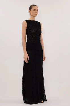 LIZZIE BLACK SLEEVELESS LACE TOP