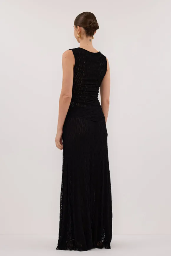 LIZZIE BLACK SLEEVELESS LACE TOP