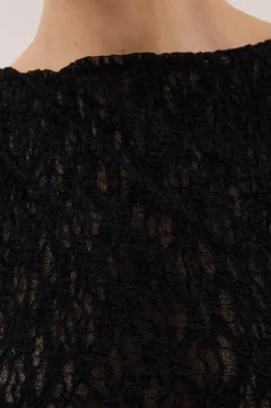 LIZZIE BLACK SLEEVELESS LACE TOP