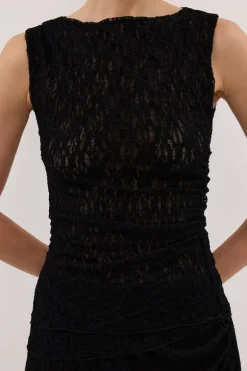 LIZZIE BLACK SLEEVELESS LACE TOP